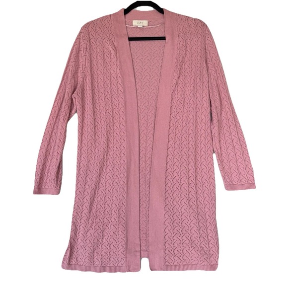 Loft Outlet Cardigan Womens M Pink Boho Feminine Romantic Coquette Clean Girl - Picture 1 of 6
